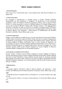 Prof. Dario Cornati 1. Dati biografici