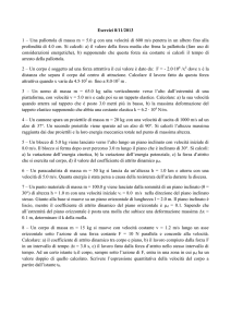Esercizi 8/11/2013 1 – Una pallottola di massa m = 5.0 g con una