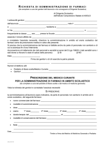 Prescrizione del medico curante per la somministrazione di farmaci