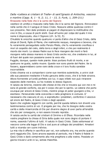 Sant`Ignazio di Antiochia dalla "Lettera ai cristiani di Tralle"