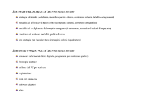 Strategie utilizzate dall`alunno nello studio