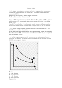 Esercizi Fisica 1) Un sistema termodinamico costituito da 2 moli di