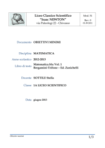 obiettivi minimi - Liceo Newton Chivasso