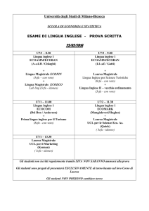 FACOLTA* DI ECONOMIA LINGUA INGLESE - e-Learning