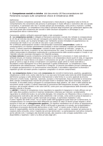 Competenza chiave sociale e civica tratta dall raccomandazioen