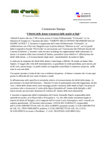 Comunicato - Cooperativa sociale Fili d`erba