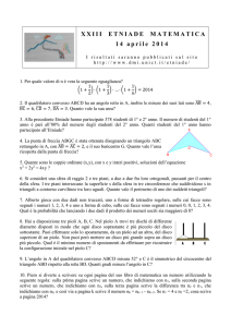 Quesiti 2014 - Dipartimento di Matematica e Informatica