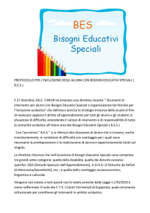PROTOCOLLO PER L`INCLUSIONE DEGLI ALUNNI CON BISOGNI