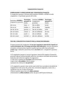 CONGIUNTIVO PASSATO FORMAZIONE E CONIUGAZIONE DEL