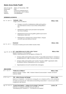 Curriculum Vitae - Giovani Artisti italiani