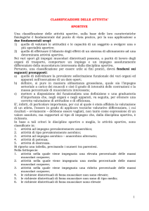 Classificazione delle attività sportive
