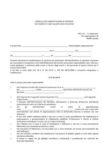 MODELLO PER MANIFESTAZIONE DI INTERESSE