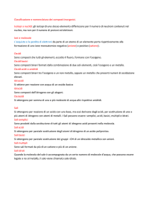 Classificazione e nomenclatura