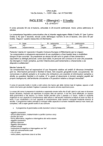 Programma Inglese Blengini 2 livello