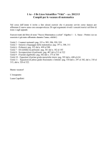 as 2012/13 Compiti per le vacanze di matematica