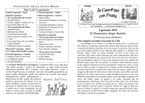 4 gennaio 2015 II Domenica dopo Natale - Camino di Oderzo on-line