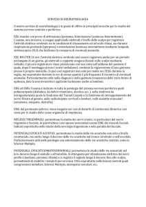SERVIZIO DI NEUROFISIOLOGIA Il nostro servizio di neurofisiologia