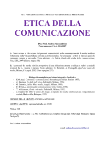 Programma etica della comunicazione a.a. 2016/2017