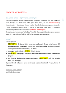 Concetto di arché. Talete.