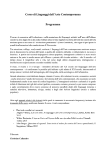 programma linguaggi dell` arte contemporanea
