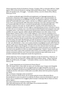 Alcune impressioni di Gino De Dominicis, Venezia, 15 giugno 1993
