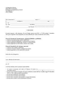 Al Magnifico Rettore