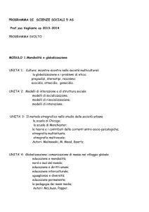 PROGRAMMA DI SCIENZE SOCIALI 5 AS Prof.ssa Vegliante as