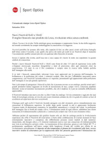 Comunicato stampa Leica Sport Optics Settembre 2016 Nuovi