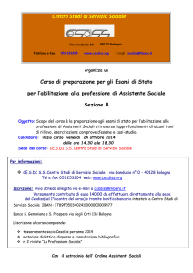 per l`abilitazione alla professione di Assistente Sociale