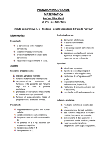 Matematica e Scienze III C - Istituto comprensivo 1 di Modena