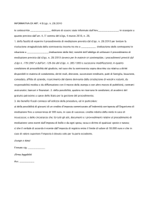 Informativa mediazione finalizzata alla