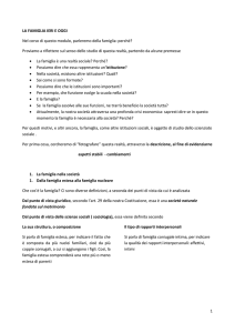LA FAMIGLIA IERI E OGGI