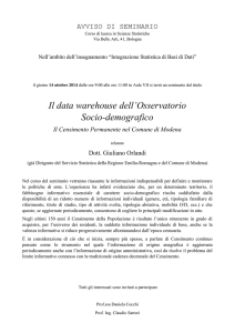 Il data warehouse dell`Osservatorio Socio