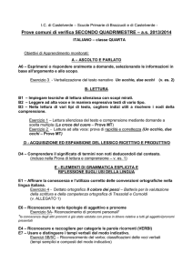 Prove comuni di verifica SECONDO QUADRIMESTRE – as 2013/2014
