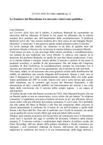 Le frontiere del liberalismo tra mercato e intervento pubblico