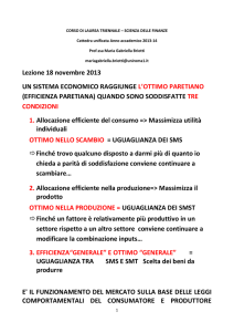 CORSO DI LAUREA TRIENNALE – SCIENZA DELLE FINANZE
