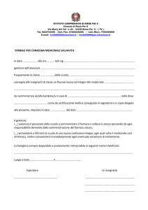 Verbale per la consegna del medicinale salvavita