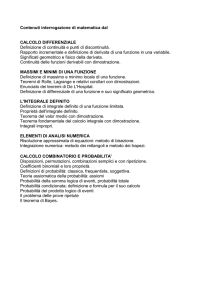 Contenuti interrogazione di matematica dal