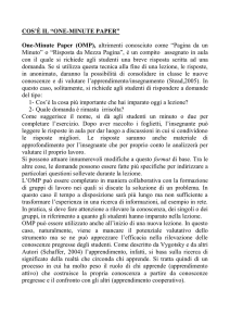 COS`È IL “ONE-MINUTE PAPER”