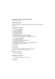 Complementi di analisi e calcolo delle probabilità