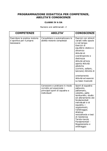 programmazione didattica per competenze, abilita`e conoscenze