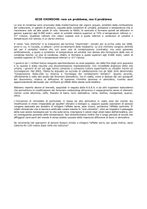 SCIE CHIMICHE: non un problema, ma il problema Le scie di