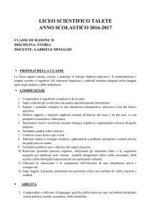storia docente: gabriele miniagio profilo della classe
