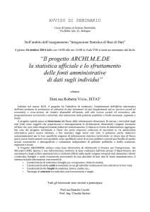 Il progetto ARCHI.MEDE la statistica ufficiale e lo sfruttamento delle