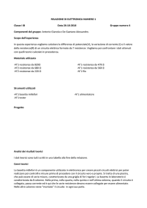 RELAZIONE DI ELETTRONICA NUMERO 1 Classe I iB Data 26