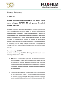 Fujifilm annuncia l`introduzione di una nuova lastra senza sviluppo