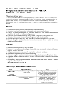 Programmazione didattica di FISICA
