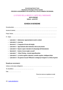 Scheda Iscrizione 2015  - Università degli Studi di Trento