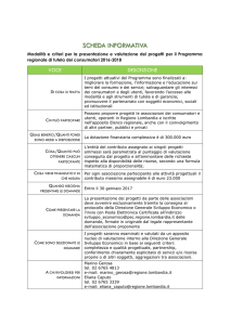 Modalità e criteri per la presentazione e valutazione dei progetti per