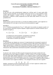 es Inferenza N°3 - Dipartimento di Economia, Statistica e Finanza